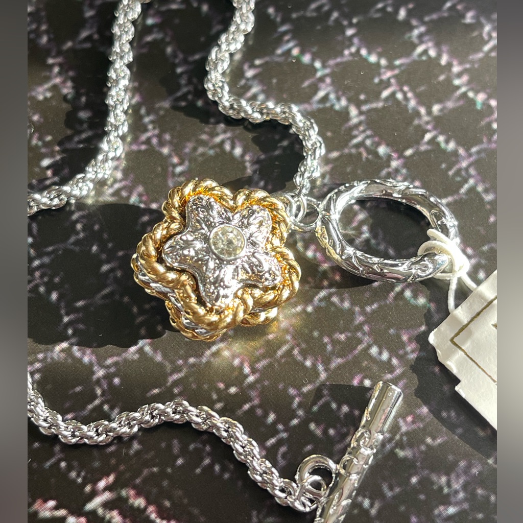 Nina Ricci (Rare!) Gold And Silver Floral Bracelet 1980